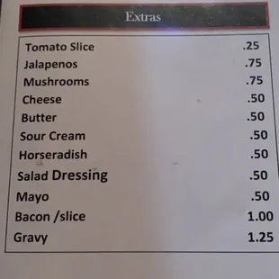 They condiment menus