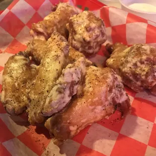 Parmesan garlic wings were tasty but not remarkable.