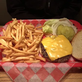 Single cheeseburger.  Very very good burger!