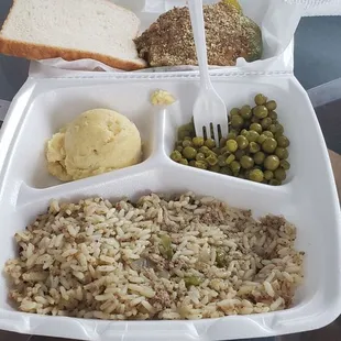a tray of food