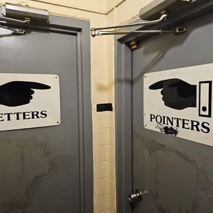 The restroom doors were funny