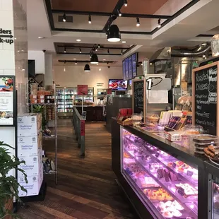 the interior of a bakery