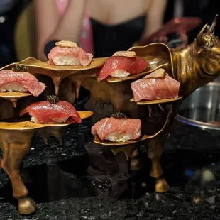Surf and turf sushi platter