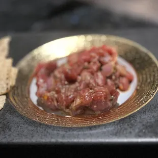 a plate of wagyu