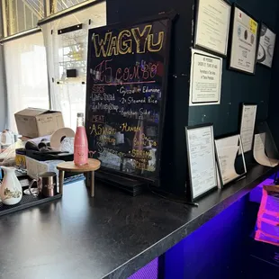 sushi and sashimi, interior