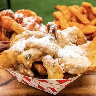 a basket of fried food