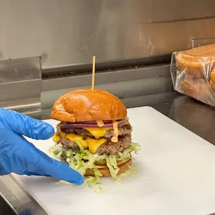 Double Wagyu Kabob Burger With Fries