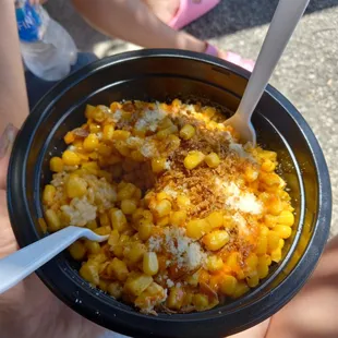 IT'S CORN!  Elote with a twist, the Wagyu fat adds so much wonderful flavor.