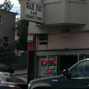a car parked in front of a building
