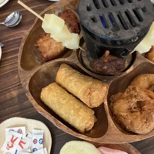 Other side of pu pu platter and shrimp chips?