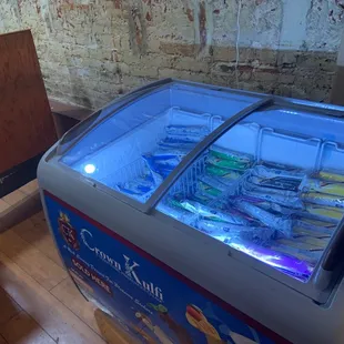 ows a display of ice cream