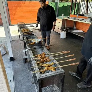 Chef dominating the BBQ Grill