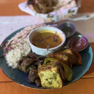 Paneer Tikka and Mushroom Tikka  Combo Plate