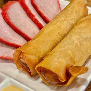 BBQ Pork &amp; egg rolls