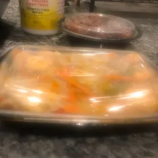 This is chop suey shrimp also bad a old seafood smell and poorly packed leaked all in the bag