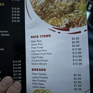 menu