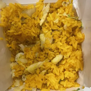 Chicken fried rice. Plain but good