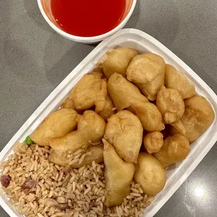 Sweet and Sour Pork with Pork Fried Rice