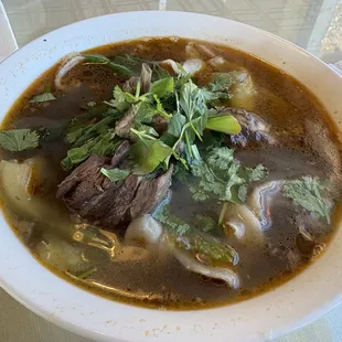Lamb hand pulled noodle soup