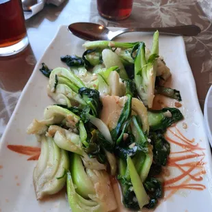 Bok choy in garlic sauce