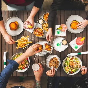 a table full of food