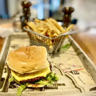 A great burger and fries
