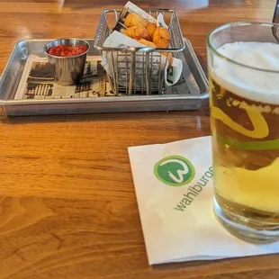 Cheese curds and a bud light