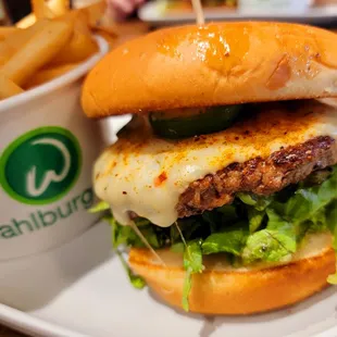 Inside the Fiesta Burger with a single patty