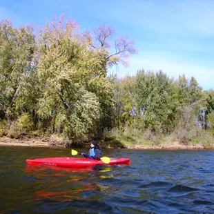 Paddling along the St. Croix River.