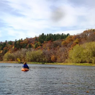 Paddling along the St. Croix River.