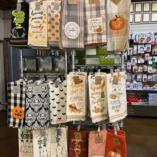 a variety of kitchen towels