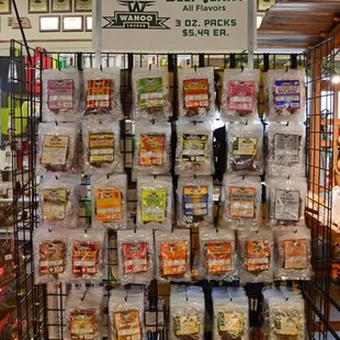 a display of beef jerks