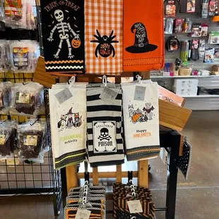 a display of halloween merchandise
