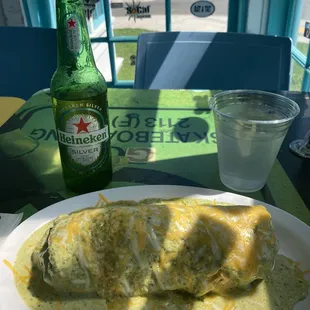 Screaming Chicken Burrito Enchilada style.