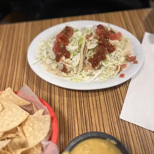 Grilled fish tacos (can't remember the name). Hubby says the fish was a little on the dry side.