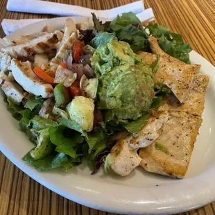 Garbage - paleo plate with chicken and salmon - no citrus slaw