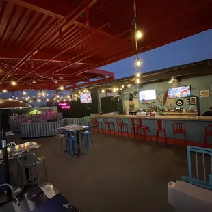 Bar and big screen viewing area