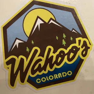 a sticker on a refrigerator door