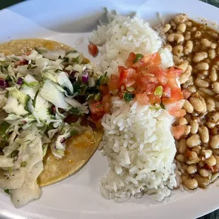 One Taco Plate w/ Rice &amp; Beans