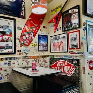 the interior of a diner