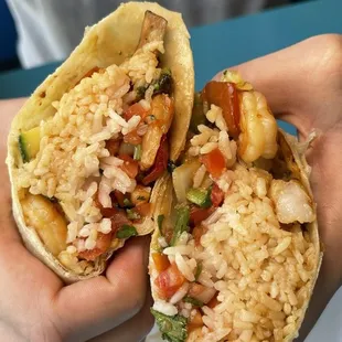 Shrimp citrus slaw burrito
