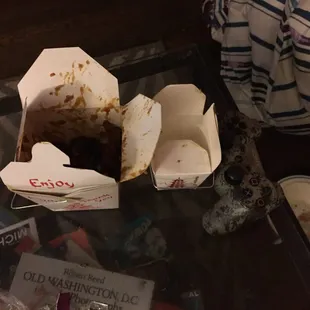 This is the size rice they give you and charge and extra 2 bucks for I ate less than half of the chicken with no rice even left
