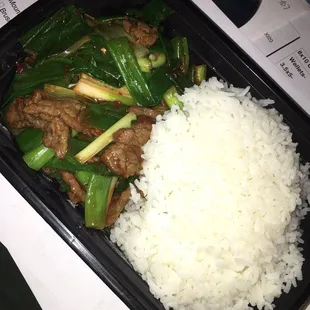 Beef and spring onions