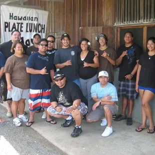 The Ohana at Waiahole Poi Factory with members of One Groove.