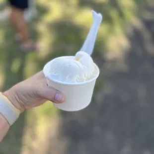 Warm kulolo and haupia ice cream on top