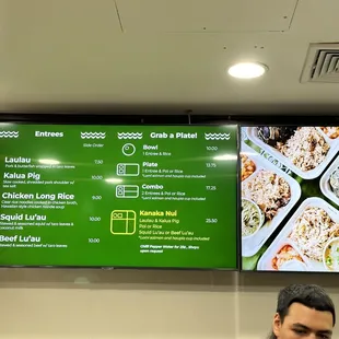 Main part of the menu