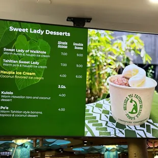 Dessert Menu