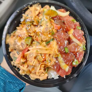 My favorite 2 choice poke bowl. Kaarie and oyster poke.