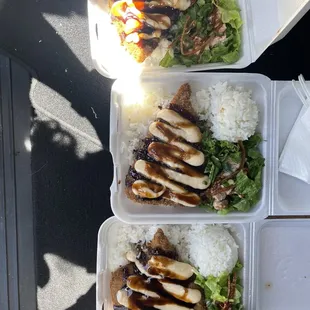 3 ahi katsu with Poke plates
