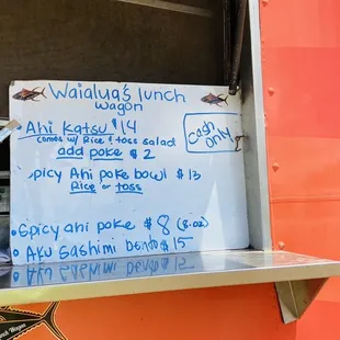 the menu